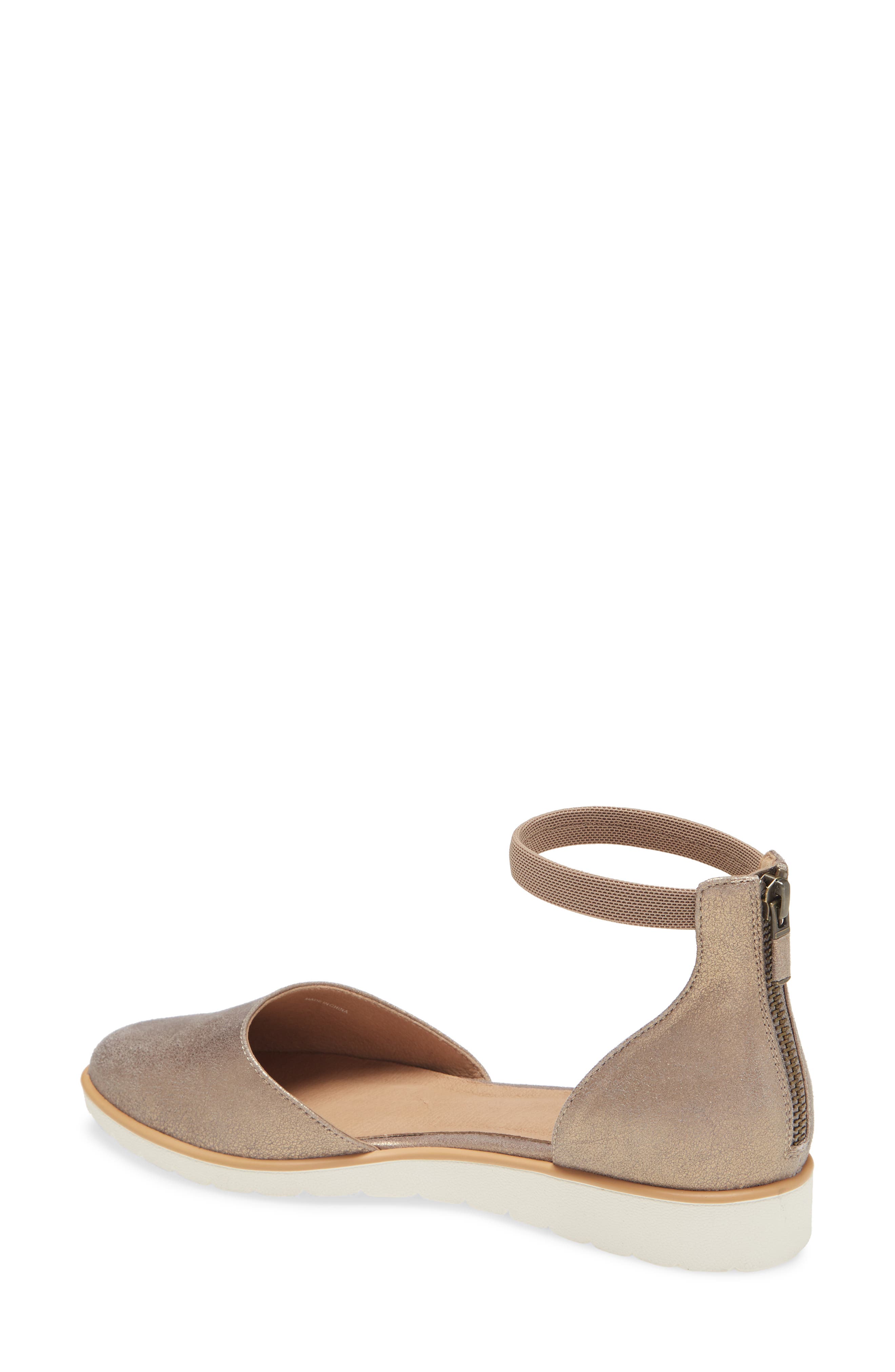 Ankle Strap Wedge, Alternate, color, PLATINUM METALLIC SUEDE