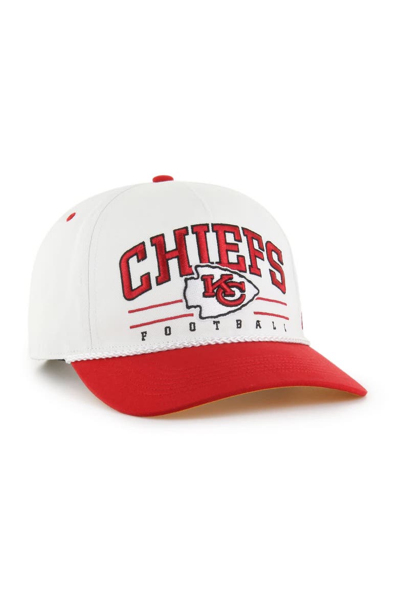 Men's '47 White/Red Kansas City Chiefs Roscoe Two-Toned Hitch Adjustable Hat, Alternate, color, White
