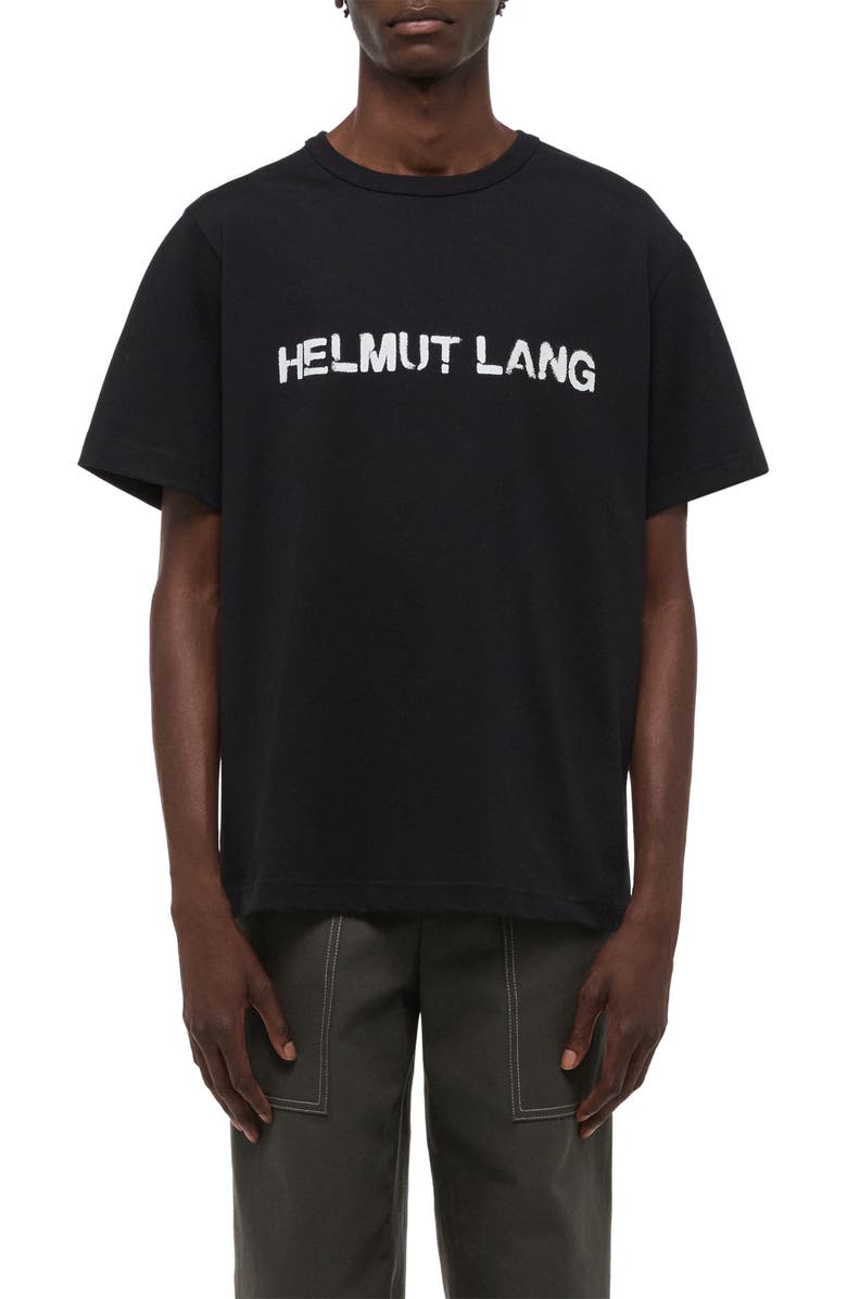Helmut Lang Heavyweight Stencil Logo Graphic T-Shirt, Main, color, Black
