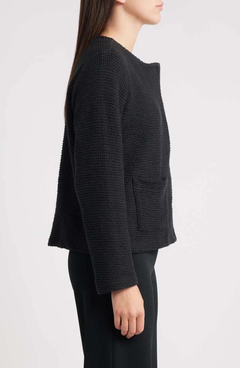 Eileen Fisher Textured Organic Cotton Jacket, Alternate, color, Black
