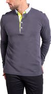 Maceoo Newton Ascension0011 Grey Long Sleeve Button-Down Polo