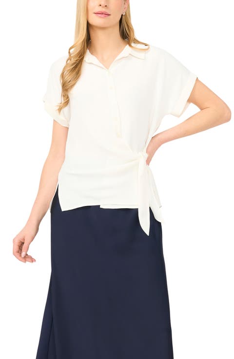 Asymmetric Tie Front Shirt