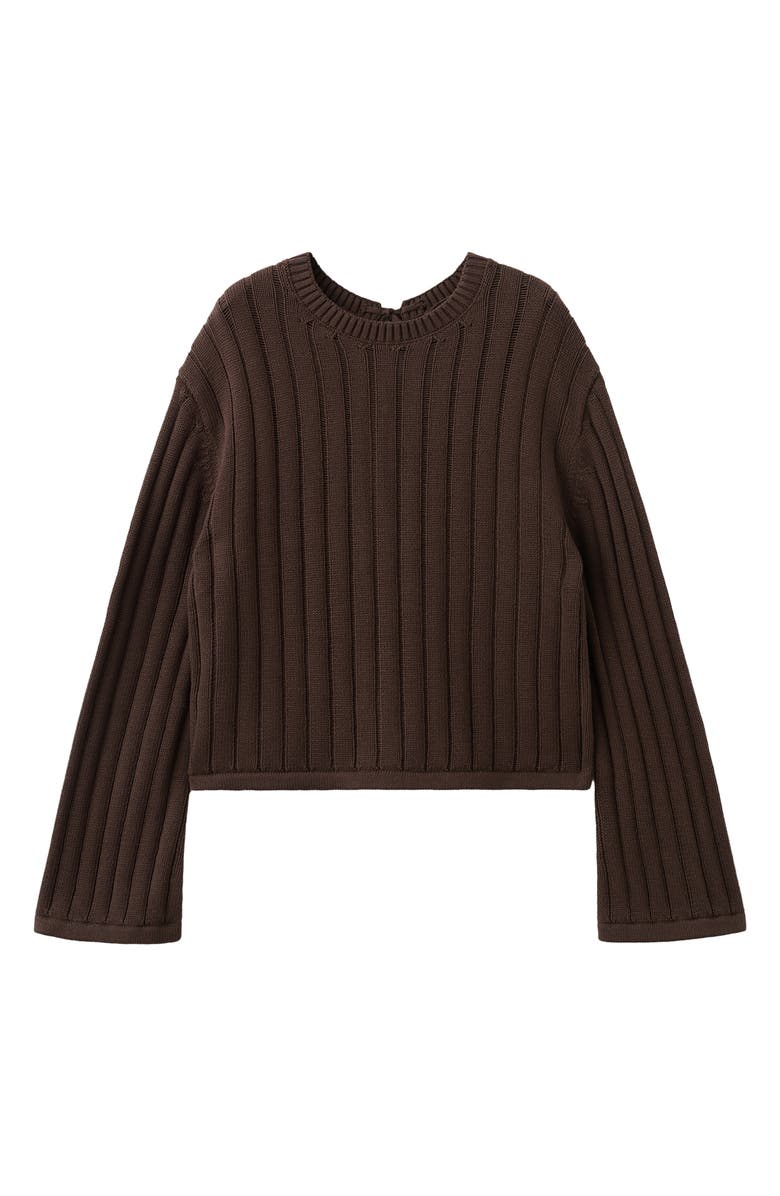 MANGO TEEN Tie Back Cotton Rib Sweater, Alternate, color, 