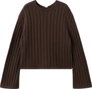 MANGO TEEN Tie Back Cotton Rib Sweater