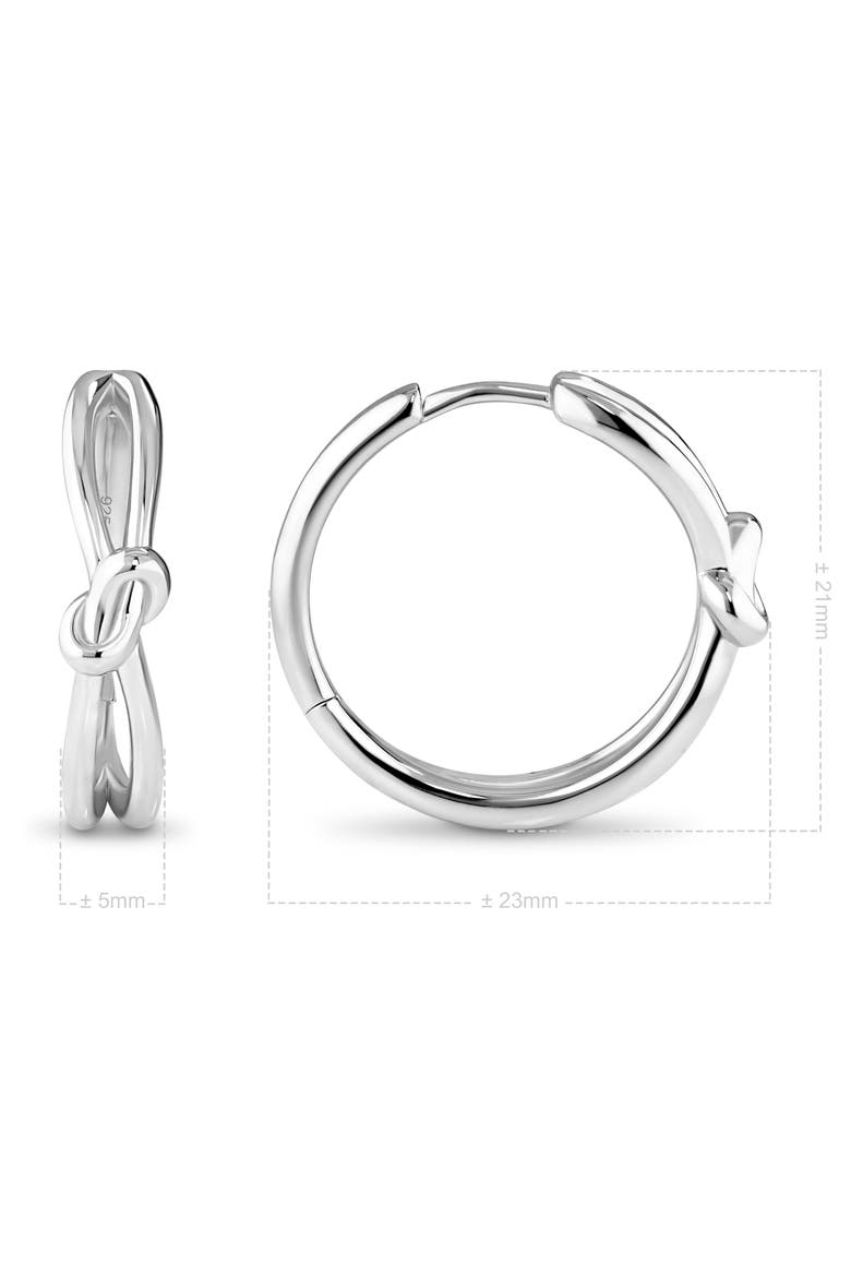 Love Knot Hoop Earrings in Rhodium Plated Sterling Silver, 23mm, Alternate, color, Silver