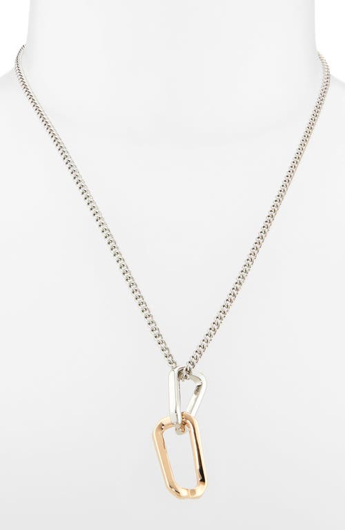 Allsaints Hex Charm Pendant Necklace In Two Tone