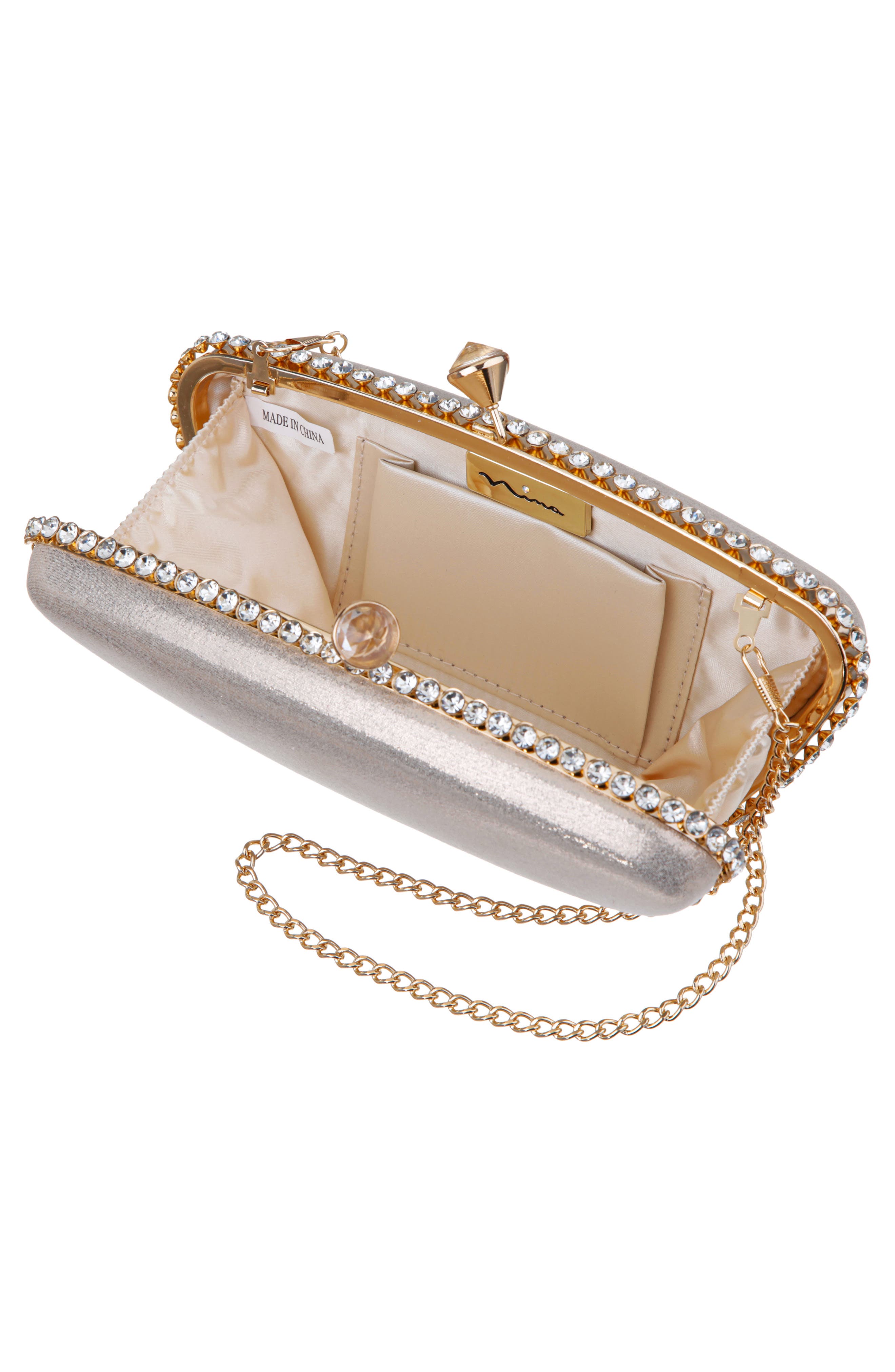 Goddess Frame Clutch, Alternate, color, PLATINO
