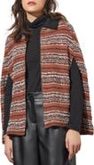 Ming Wang Collared Zip Front Cozy Knit Cape