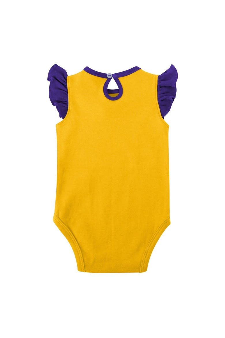 Girls Newborn & Infant Purple/Gold Minnesota Vikings Spread the Love 2-Pack Bodysuit Set, Alternate, color, Purple
