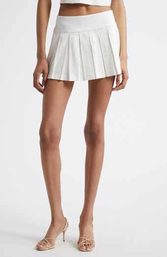 Alice + Olivia Emilie Pleated Linen Blend Skort
