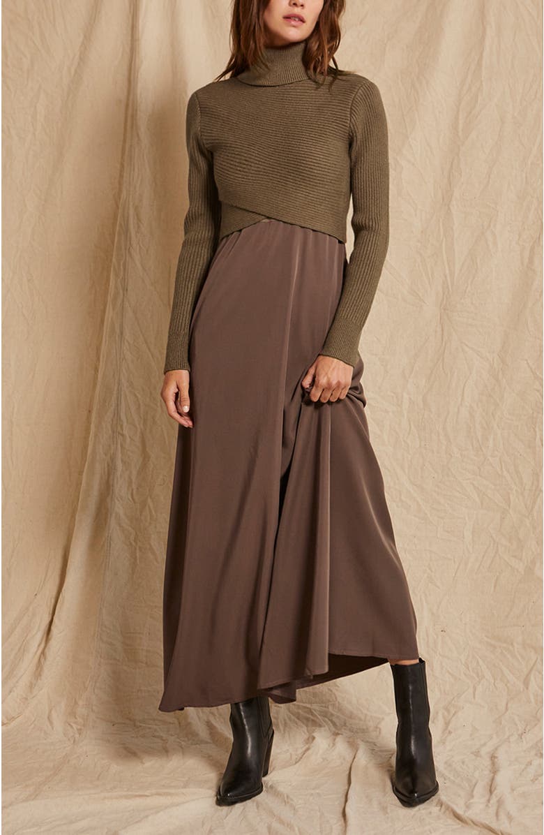 CRESCENT Sweater Top and Dress Set, Alternate, color, Brown