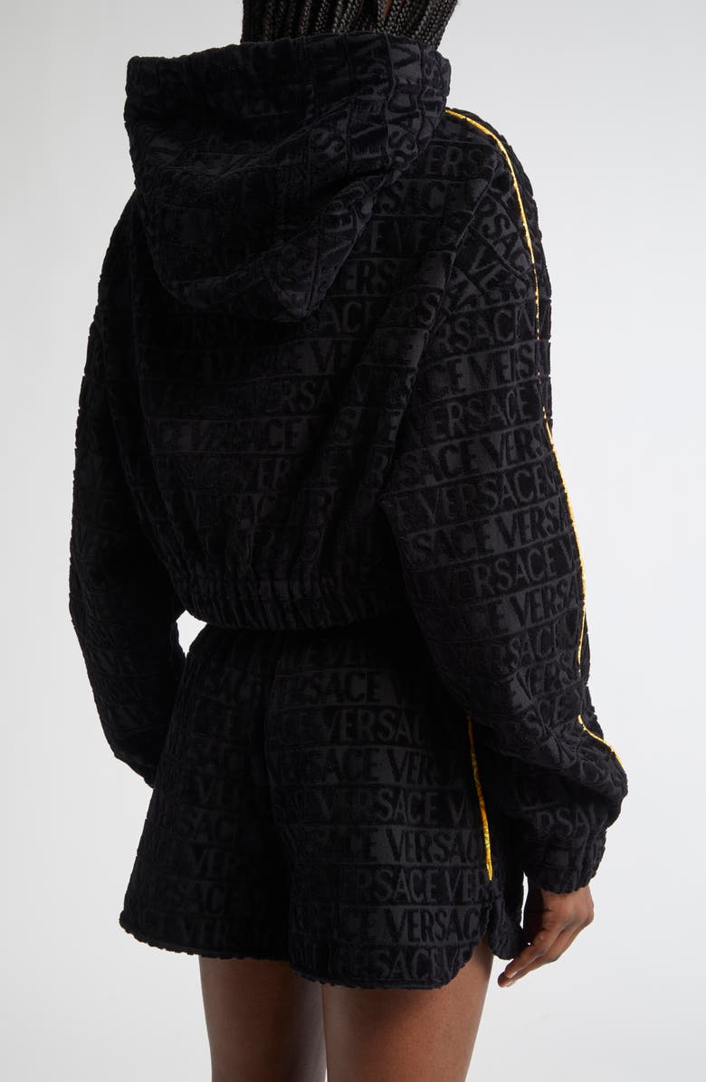 Versace I Heart Baroque Crop Hoodie, Alternate, color, 