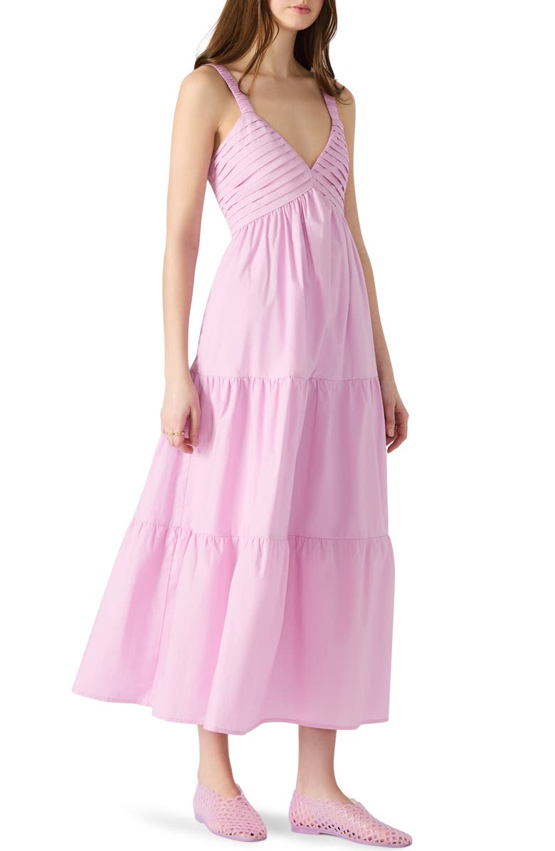 Steve Madden Eliora Tiered Cotton Sundress, Alternate, color, Pale Mauve