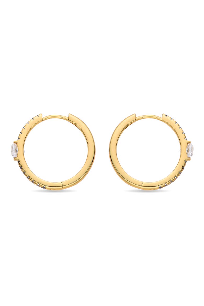 Apolline Cubic Zirconia Huggie Hoop Earrings, Alternate, color, GOLD