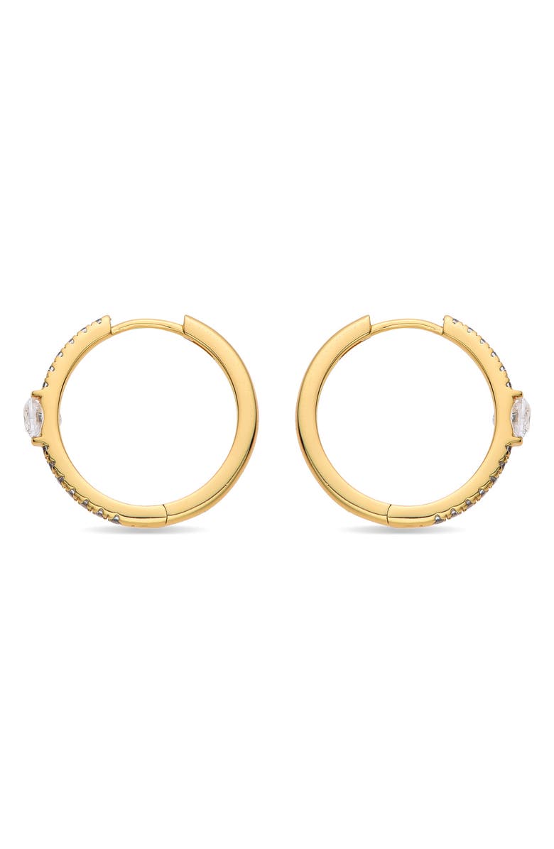 EYE CANDY LOS ANGELES Apolline Cubic Zirconia Huggie Hoop Earrings, Alternate, color, Gold