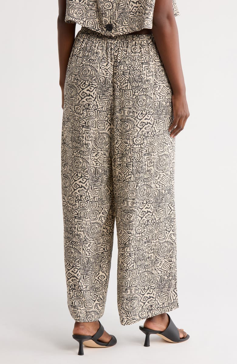 Adrianna Papell Pull-On Wide Leg Pants, Alternate, color, Black/ Cream