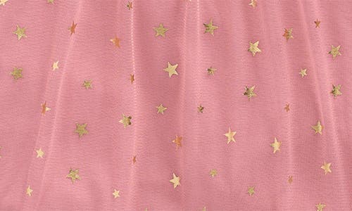 Mini Boden Kids' Foil Star Tulle Top In Pink