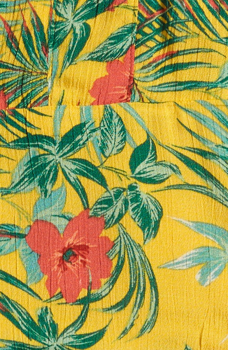 Walking on Sunshine Kids' Tropical Print Crossback Crop Top & Skirt Set, Alternate, color, 