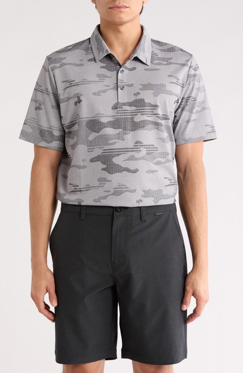 TravisMathew Skywind Golf Polo, Main, color, Heather Medium Grey