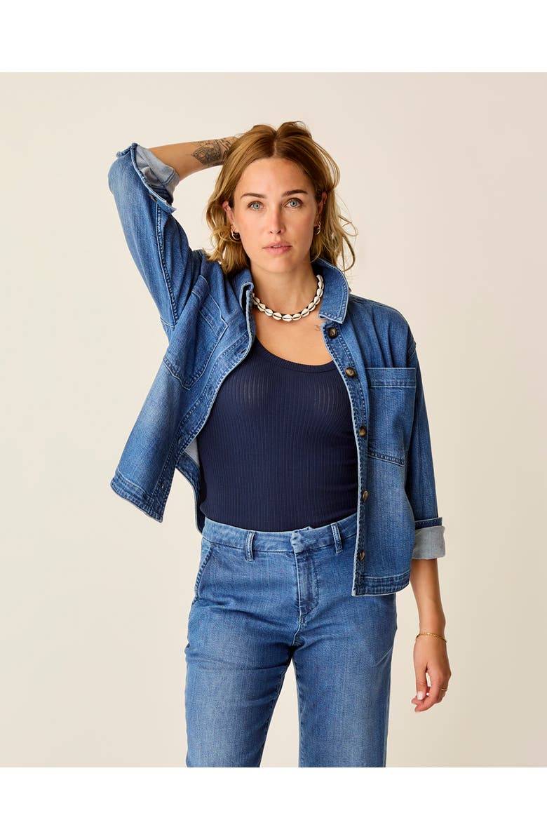 Carve Designs Flora Denim Shacket Magnolia, Alternate, color, Magnolia