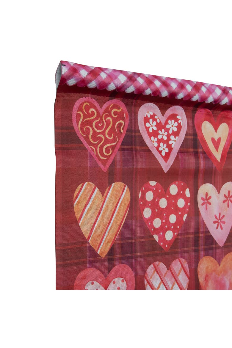 Be My Valentine Plaid and Heart Garden Flag 18" x 12.5", Alternate, color, Red