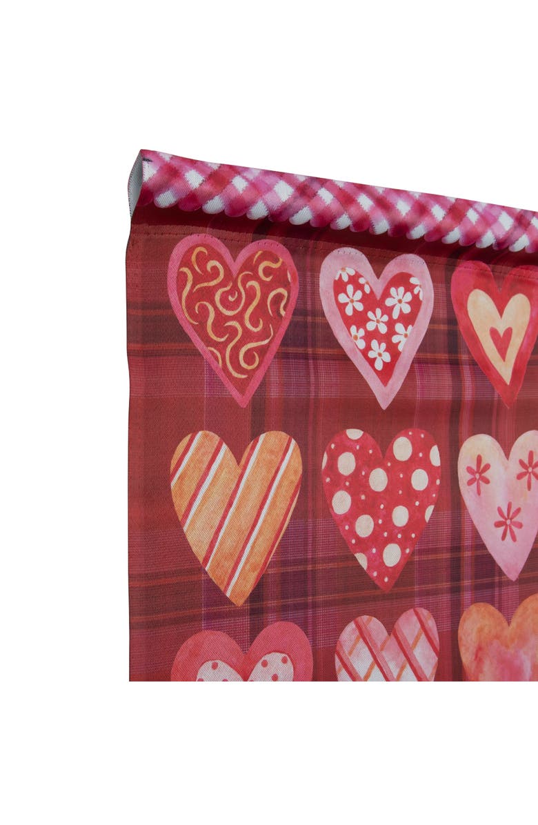 Northlight Be My Valentine Plaid and Heart Garden Flag 18" x 12.5", Alternate, color, Red