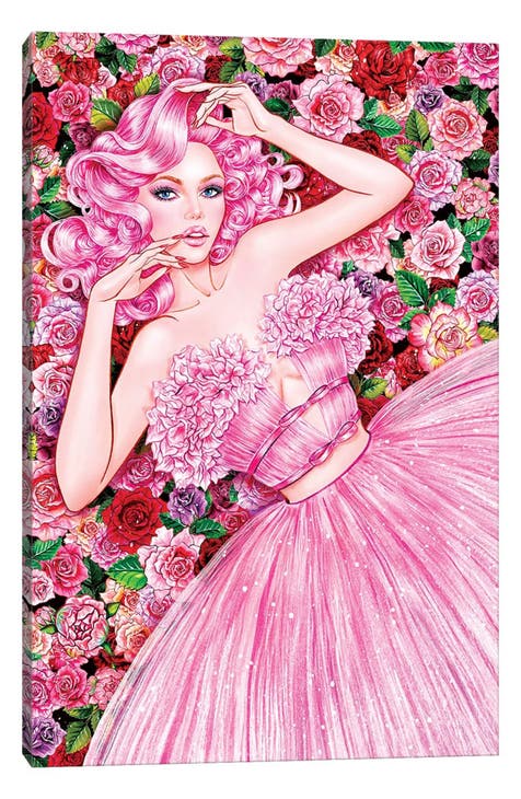 Rose Girl by Sunny Gu Canvas Wall Art