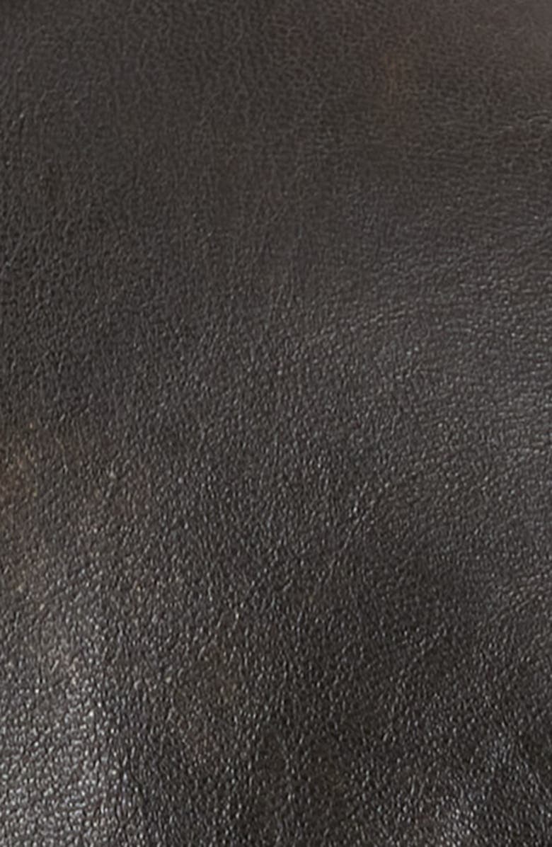 Sam Edelman Leather Moto Jacket, Alternate, color, Dark Brown