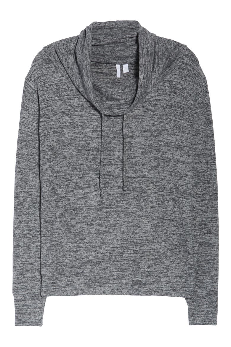 Funnel Neck Top, Alternate, color, DARK GREY HEATHER