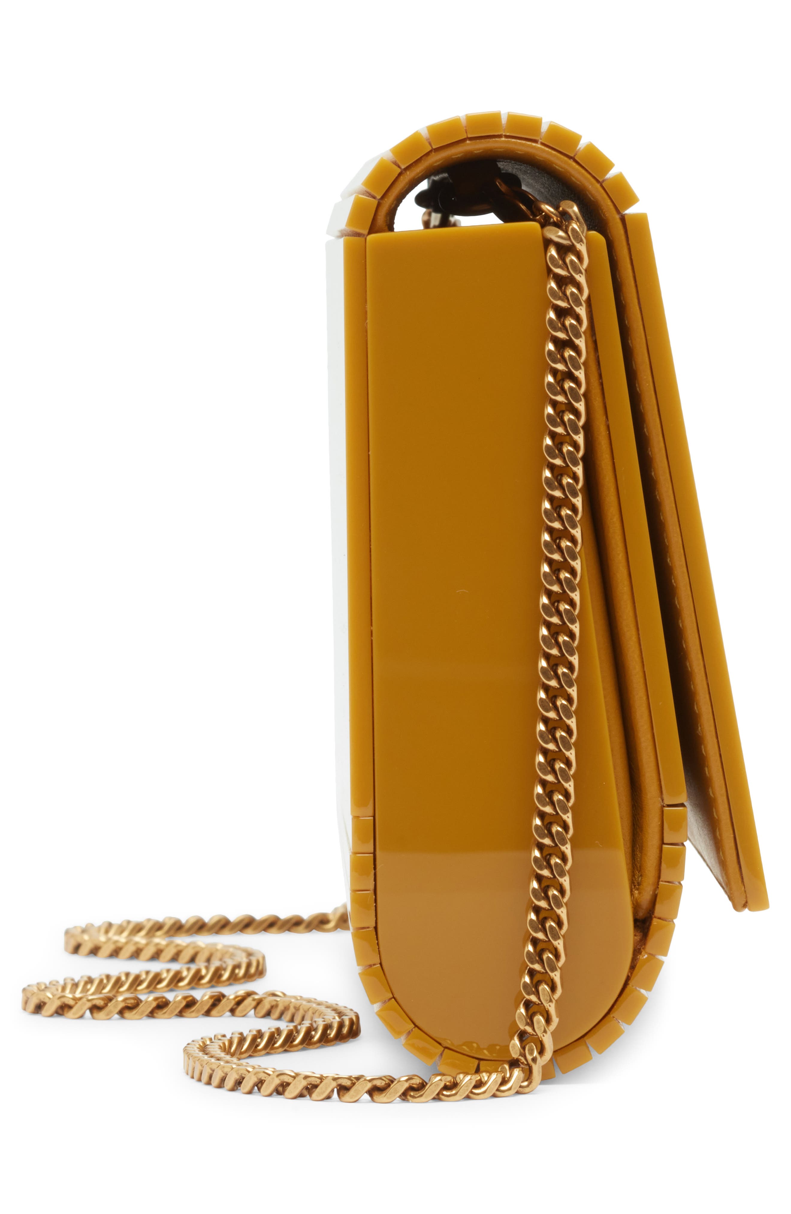 Saint Laurent Mini Vicky Plexiglas<sup>®</sup> Minaudiére, Alternate, color, Golden Hour