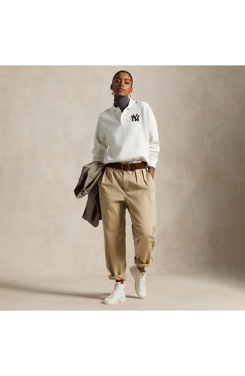 Polo Ralph Lauren White Yankees  Fleece Polo, Alternate, color, 