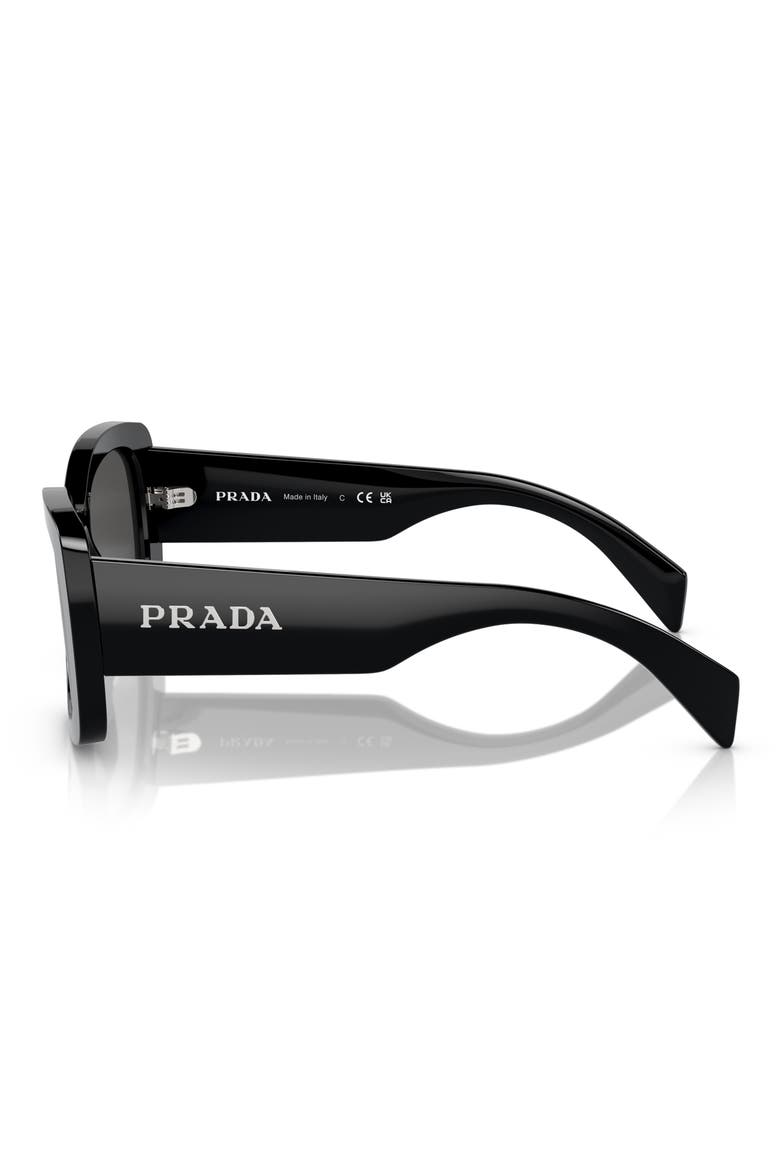 56mm Oval Sunglasses, Alternate, color, BLACK