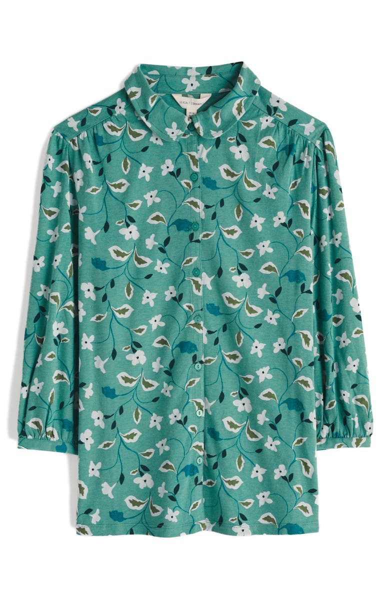Seasalt Cornwall Embrace Floral Button-Up Shirt, Alternate, color, Chalk Flower Sage Leaf
