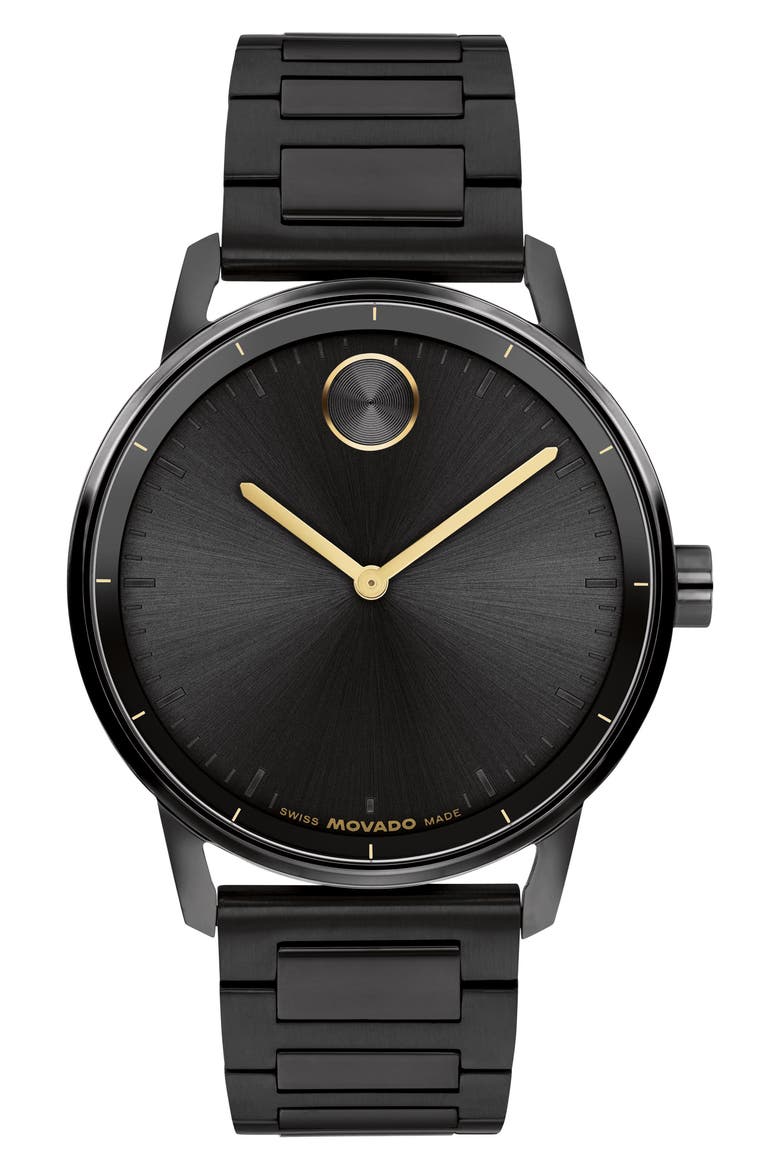 Bold Echo Bracelet Watch, 40mm, Main, color, BLACK