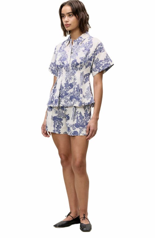 Rebecca Taylor Lena Shine Blouse In Ivory Toile Combo