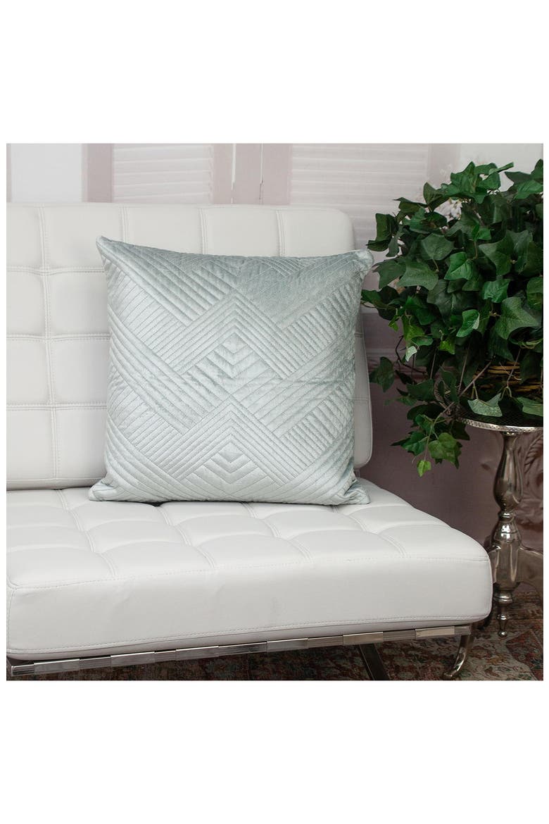Gaia Topstitched Throw Pillow, Alternate, color, GREY