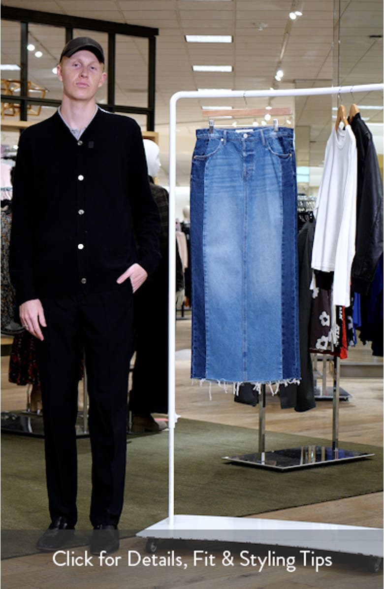 The Flagpole Raw Hem Denim Maxi Skirt, sales video thumbnail