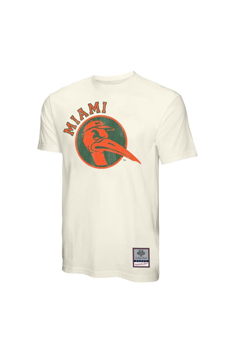 Men's Mitchell & Ness  Cream Miami Hurricanes Vintage Tone T-Shirt, Alternate, color, Cream