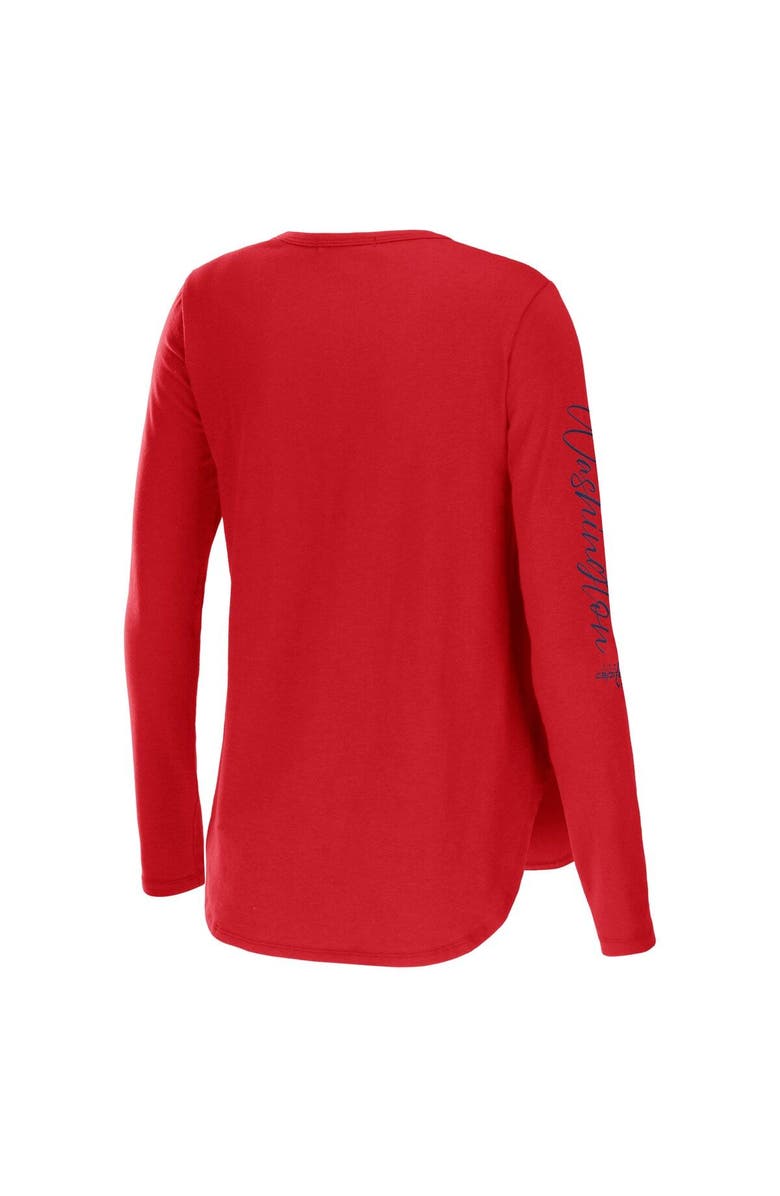 WEAR by Erin Andrews Women's WEAR by Erin Andrews Red Washington Capitals Team Scoop Neck Long Sleeve T-Shirt, Alternate, color, 