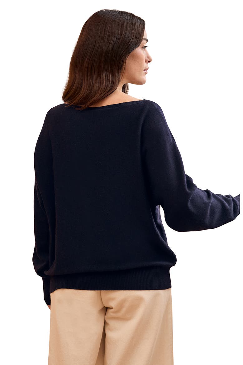 Fine Knit Merino Relaxed Sweater, Alternate, color, Navy