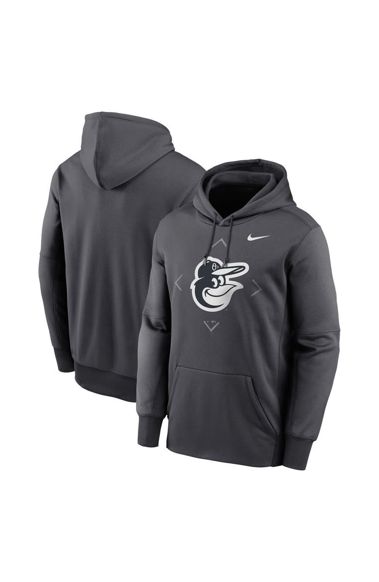 Nike Men's Nike Anthracite Baltimore Orioles Bracket Icon Performance Pullover Hoodie, Main, color,