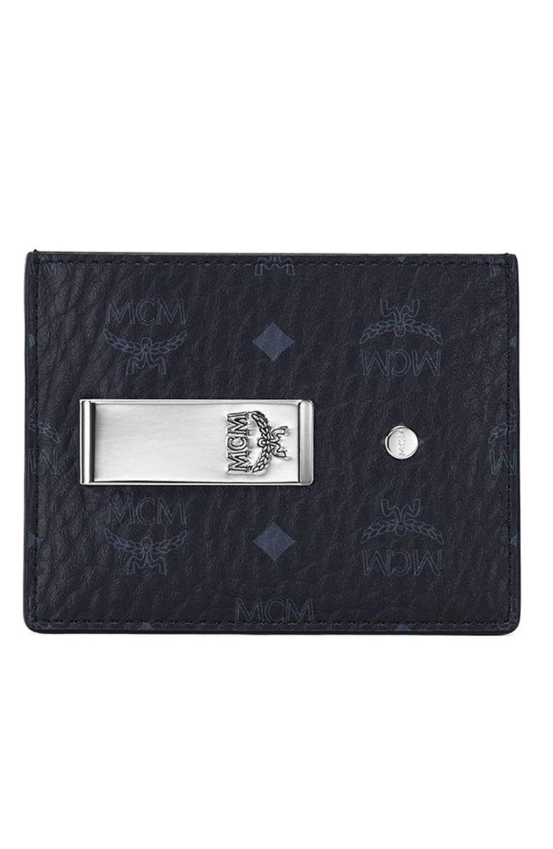 MCM Money Clip Card Case in Visetos Original, Main, color, Black