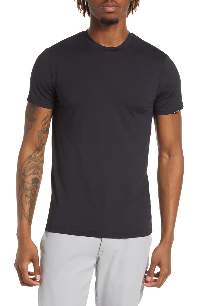 Havok Stretch Crewneck T-Shirt, Main, color, PITCH BLACK