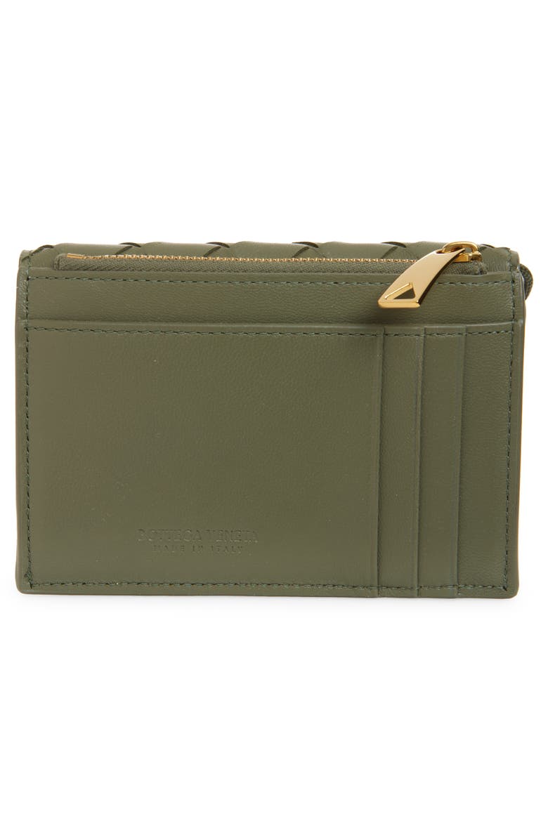 Bottega Veneta Andiamo Slip Intrecciato Leather Zip Card Case, Alternate, color, 3293 Pickle-Muse Brass