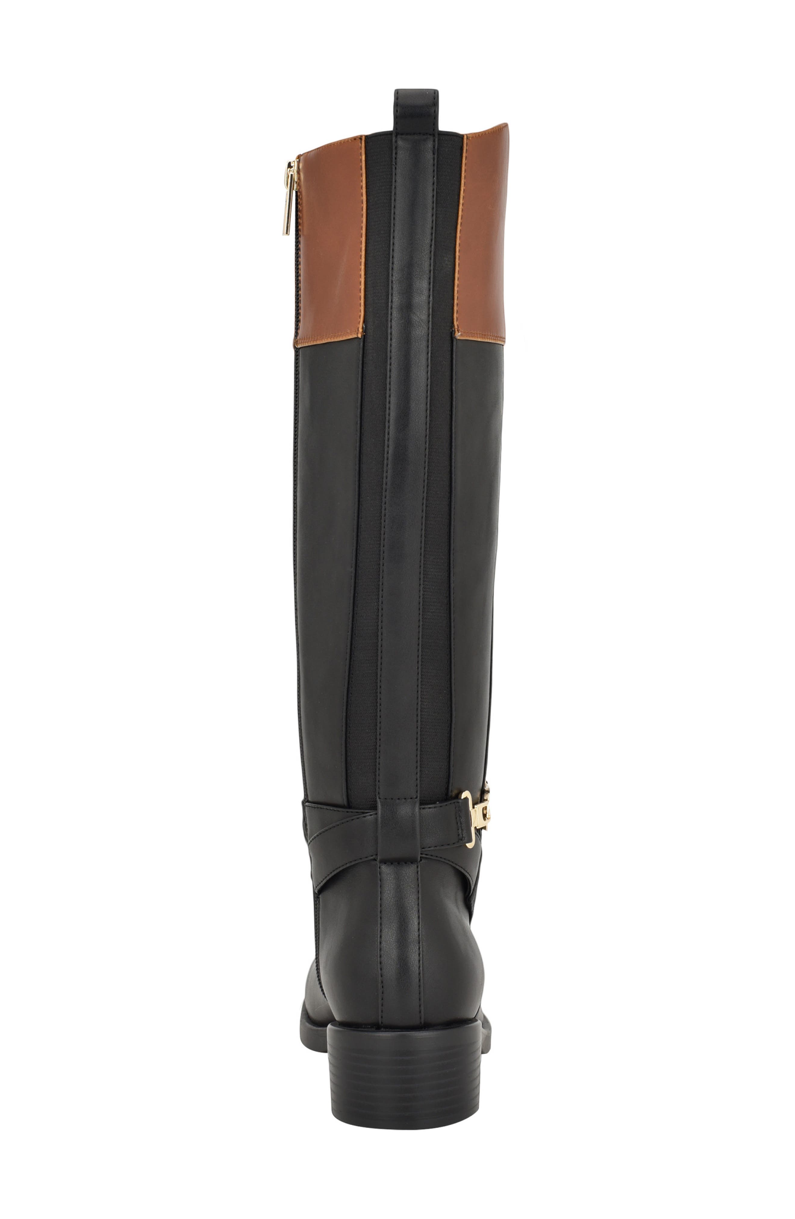 Tommy Hilfiger Ionni Knee High Riding Boot, Alternate, color, Black/ Medium Natural