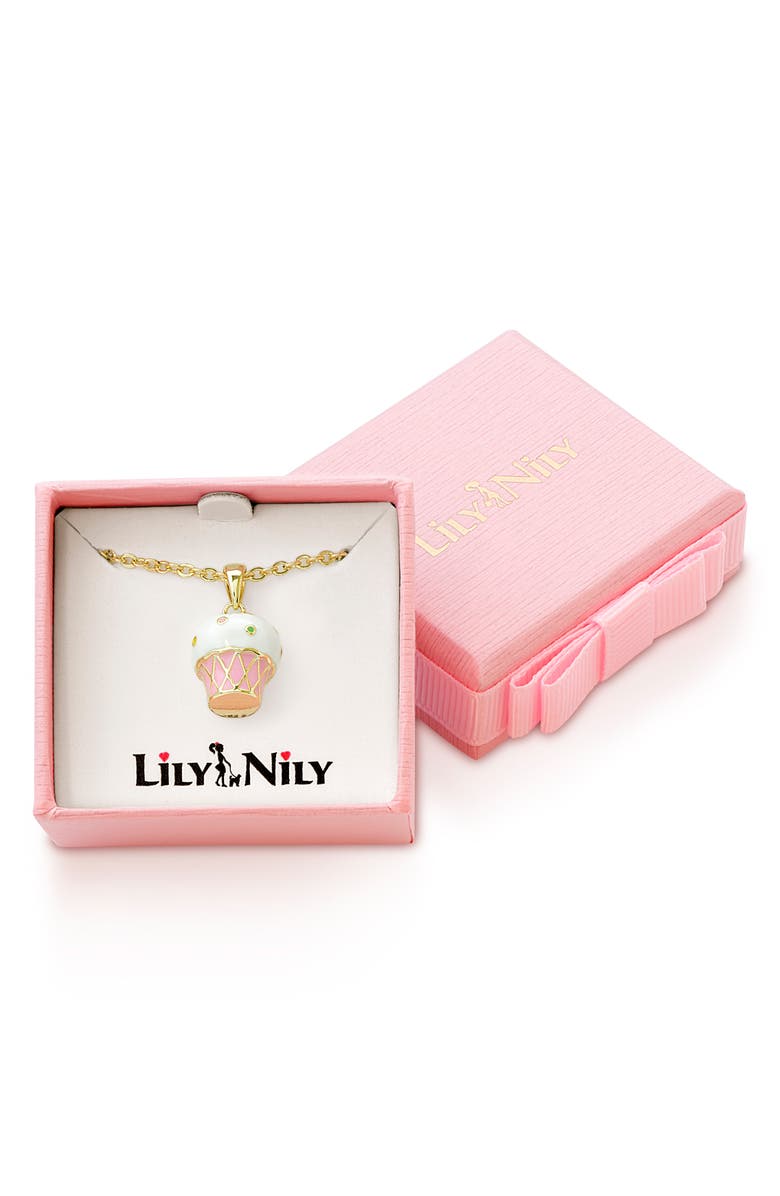 Lily Nily Cupcake Pendant Necklace, Alternate, color, Gold