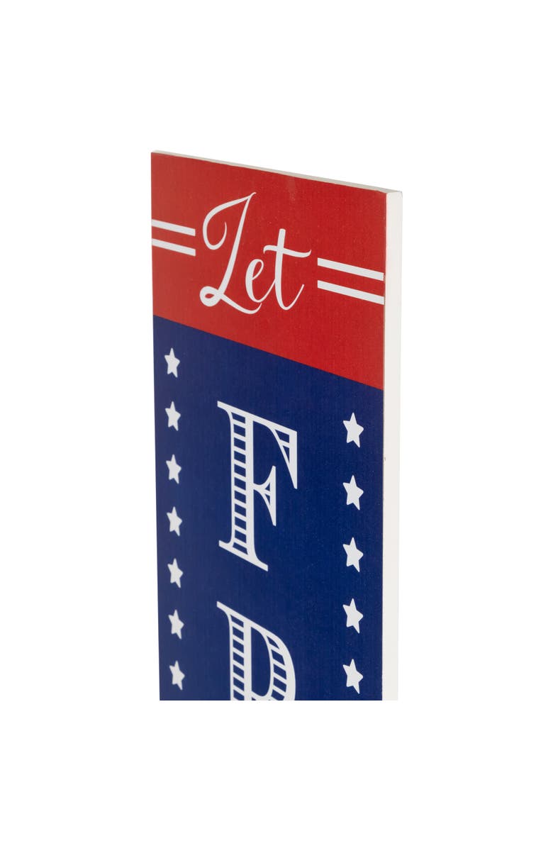 Northlight Patriotic "Let Freedom Ring" Wooden Porch Board Sign Decoration - 36", Alternate, color, Blue