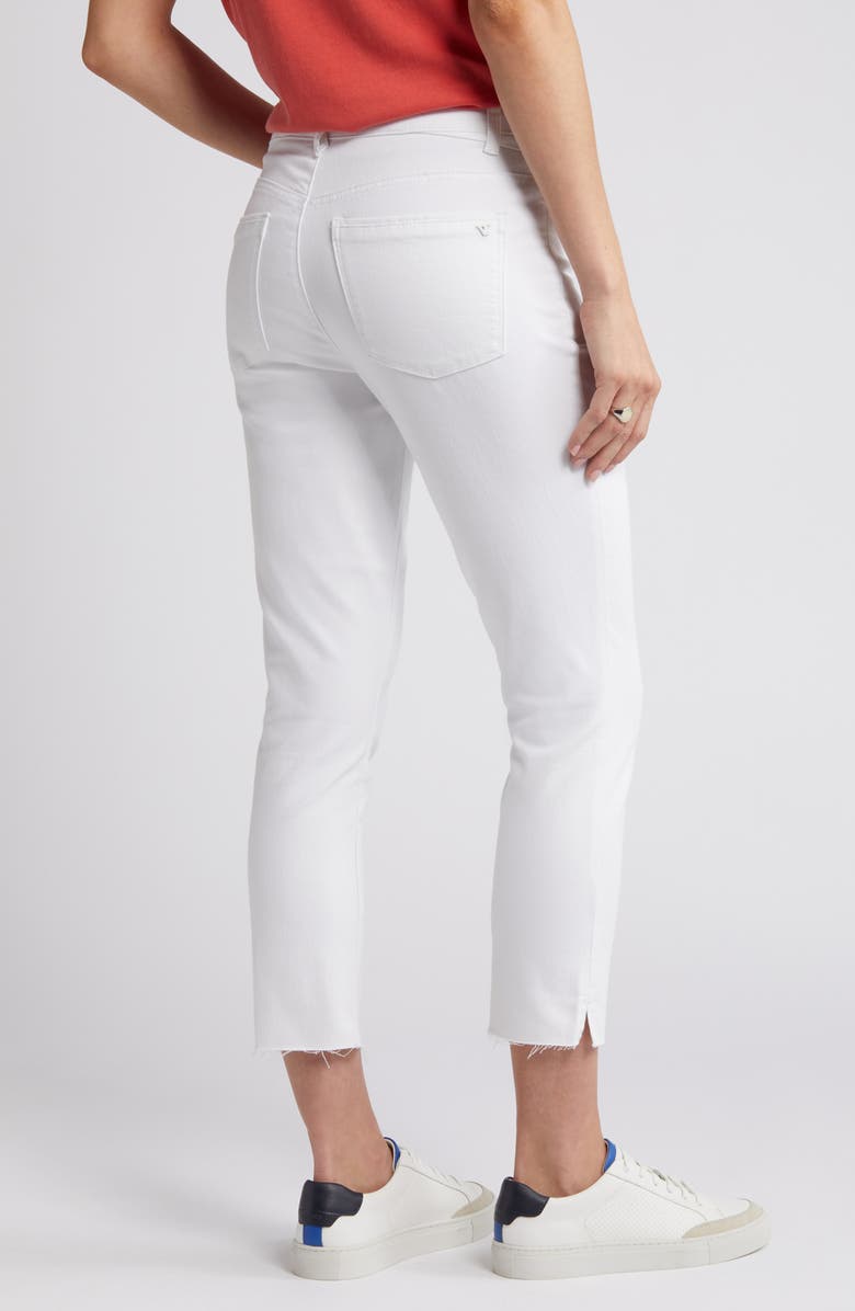 Wit & Wisdom 'Ab'Solution Raw Hem High Waist Crop Slim Jeans, Alternate, color, Optic White