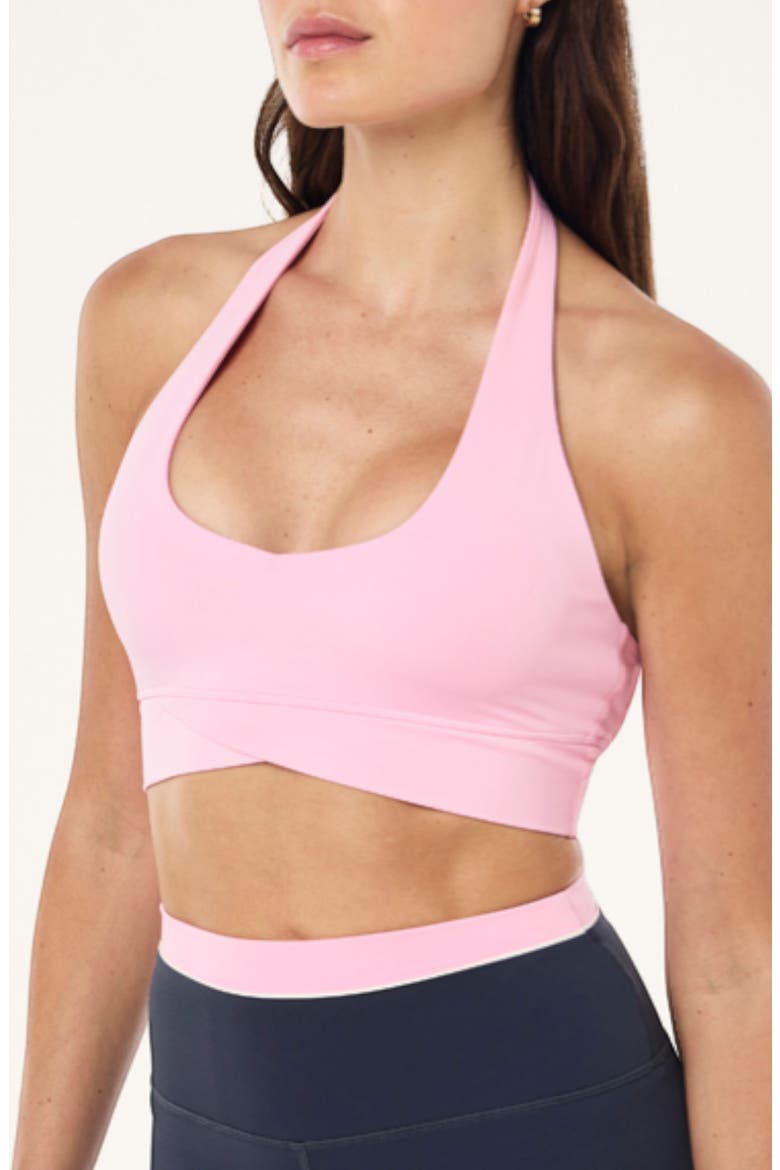Reset Halter Longline Sports Bra, Alternate, color, PRISM PINK