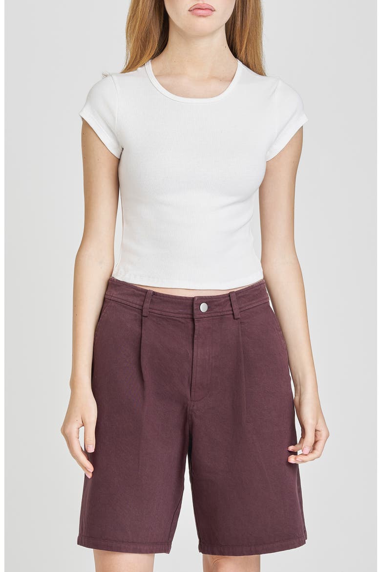 Huxley Denim Bermuda Shorts, Alternate, color, BROWN